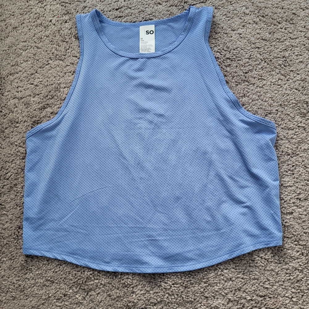 SO Perforated Light Blue Sleeveless Tank Top Jr Size